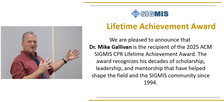 Dr. Mike Gallivan Lifetime Achievement Award